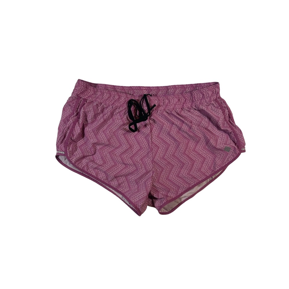 Prana‎ Womens XL Purple Chevron Print Running Athletic Shorts Drawstring Lined
